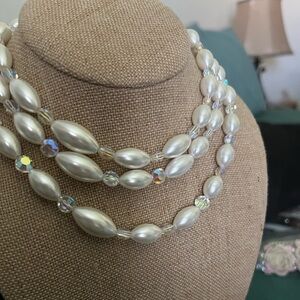 Elegant Cream Pearl Multi-Strand Necklace